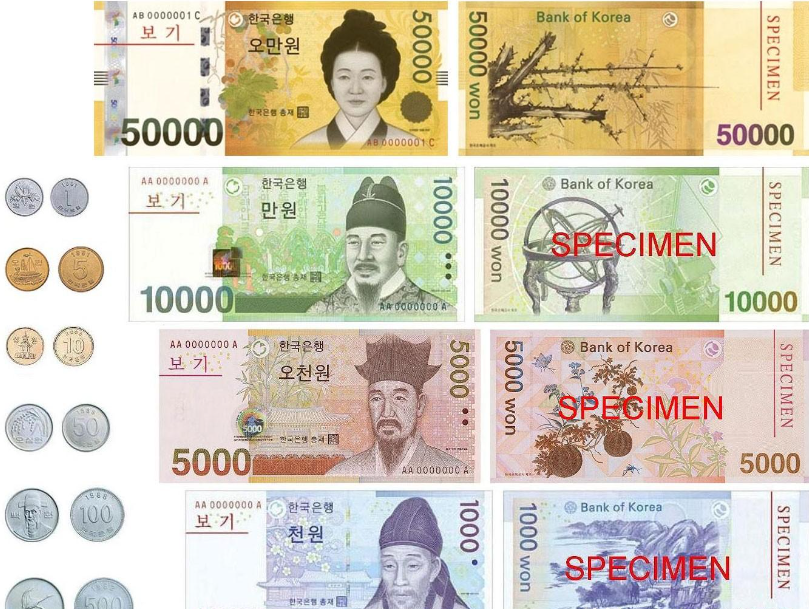 1000韩元等于多少人民币？韩国现发行流
